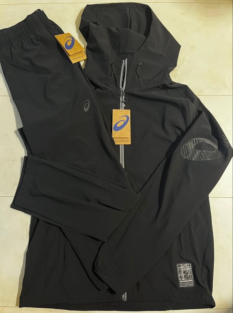 【新品未使用】ASICS/ストレッチウーブン セットアップ /ブラック/Ｌ