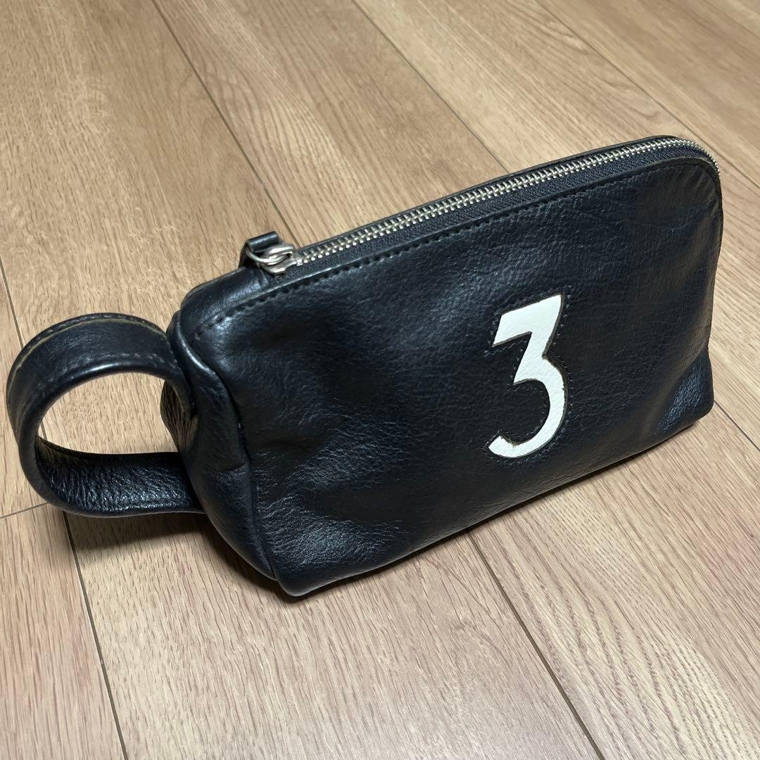 木の庄帆布 ゴルフ レザー ♯3 ラウンドポーチ 本革バック